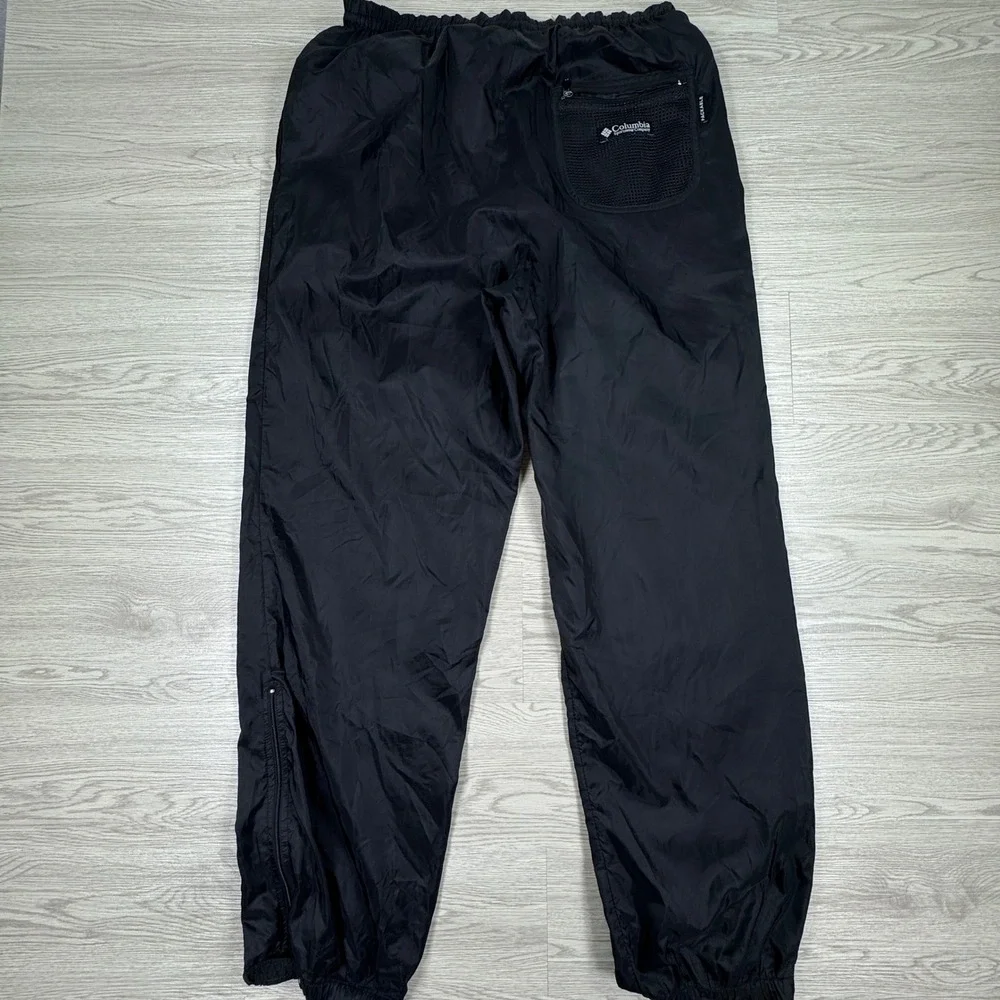 Columbia Mens‎ Nylon Packable Windbreaker Pants Black XL Elastic Waist Zip Cuffs